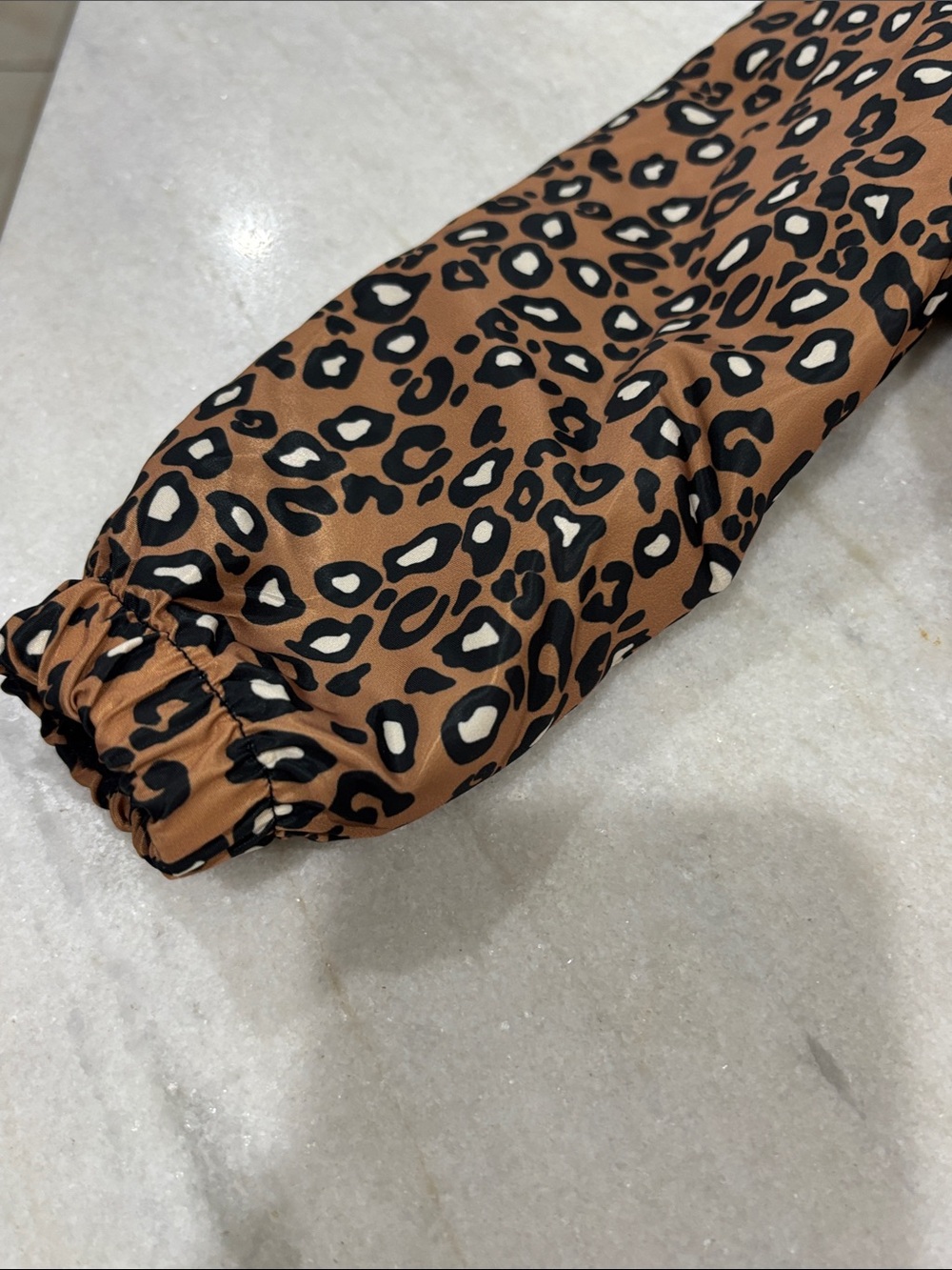Maddie & Michelle Leopard Print Puffer Jacket - Brown & Black - Picture 5 of 5